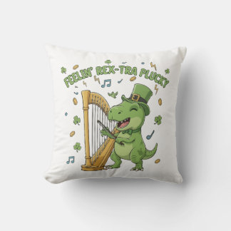 Feelin' Rex-tra Plucky Funny St. Patrick's Day   Kissen
