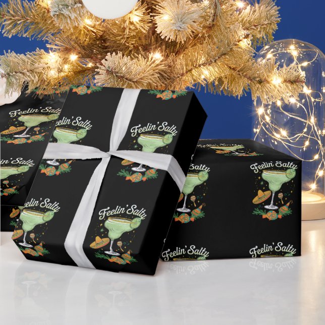 Feelin' Salty Margarita Funny Cinco De Mayo Geschenkpapier (Feiertage)