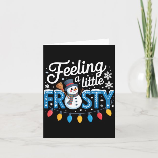 Feeling A Little Frosty Cute Retro Snowman  Karte (Vorderseite)
