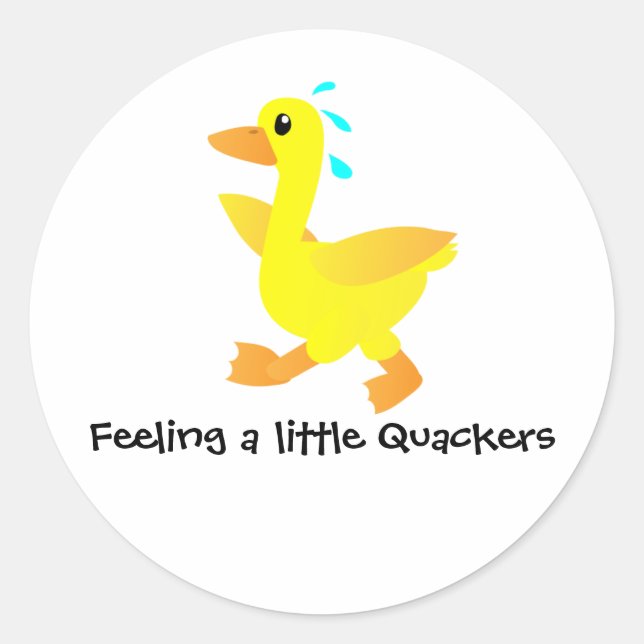 Feeling a little Quackers Duck Humor Runder Aufkleber (Vorderseite)