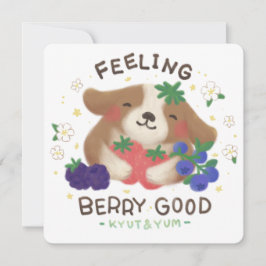 Feeling Berry Good: Cute Dog with Berries Dankeskarte