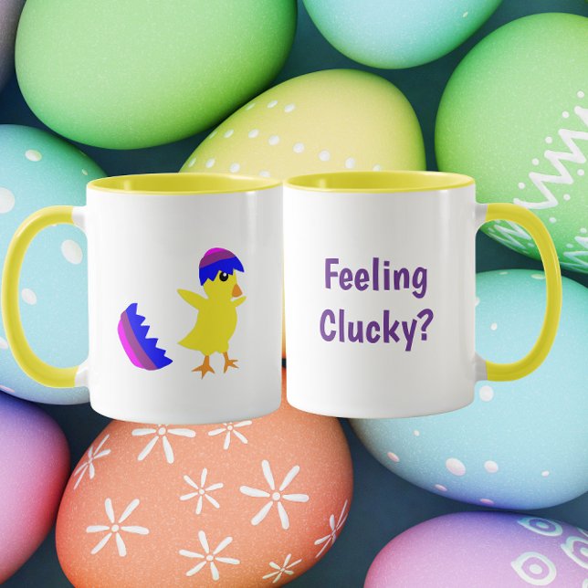Feeling Clucky Funny Chick Design Tasse (Von Creator hochgeladen)
