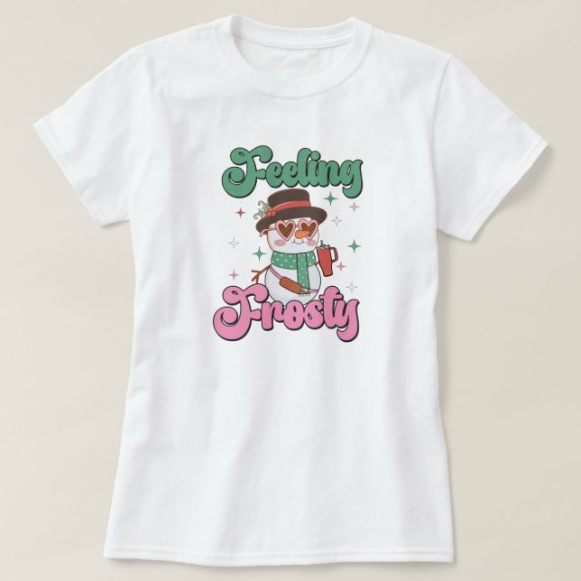 Feeling Frosty Retro Snowman  T-Shirt (Design vorne)