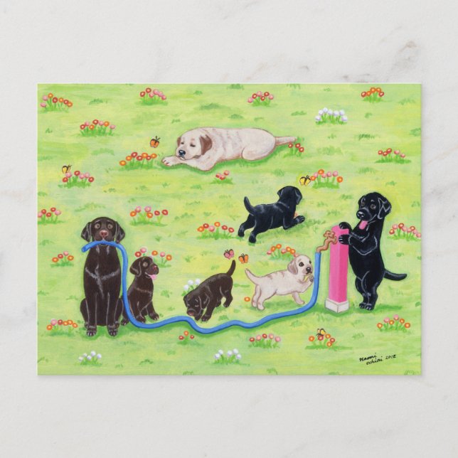 Feeling Labradors Painting Postkarte (Vorderseite)