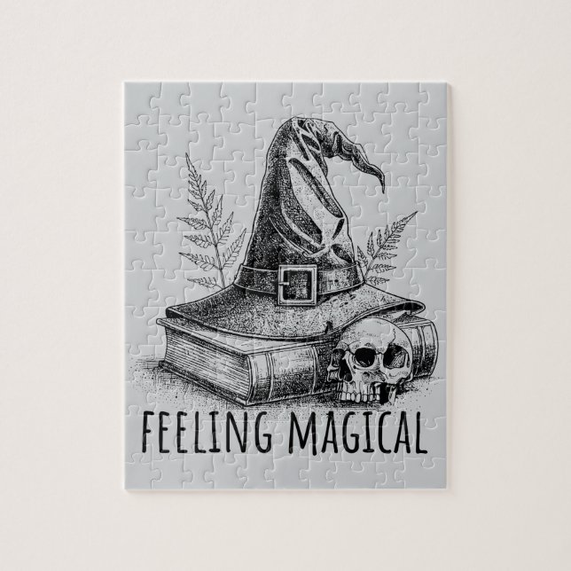 Feeling Magical Witches Spell Book and Skull (Vertikal)
