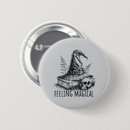 Feeling Magical Witches Spell Book and Skull Button