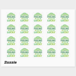 Feeling So Lucky Green Rainbow St. Patrick’s Day Quadratischer Aufkleber