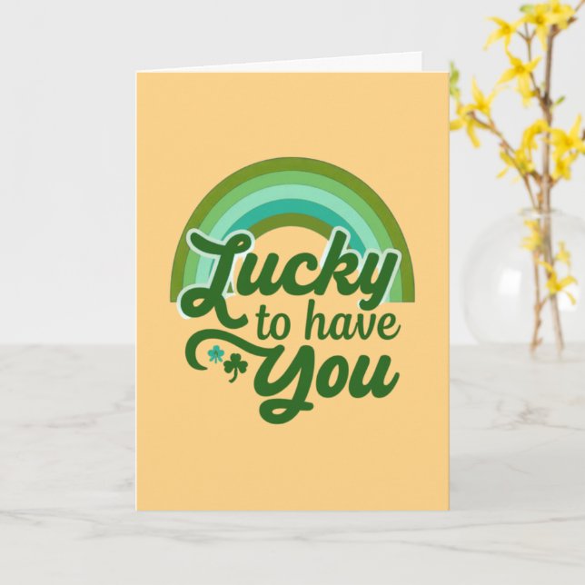 Feeling So Lucky to Have You Retro St Patricks Day Karte (Gelbe Blume)