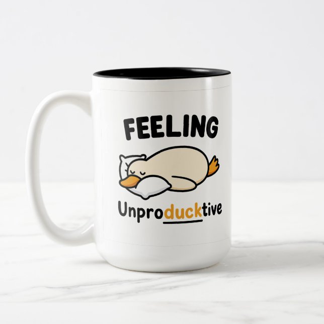 Feeling Unproductive Duck Mug, Funny Coworker mug (Gauche)
