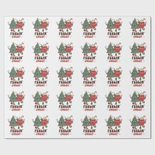 Feelin'Jolly Christmas Hot Cacoa Groovy Geschenkpapier