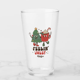 Feelin's Joli Weihnachtsfeiertage Funny Retro Name Glas