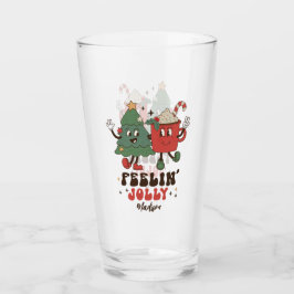 Feelin's Joli Weihnachtsfeiertage Funny Retro Name Glas