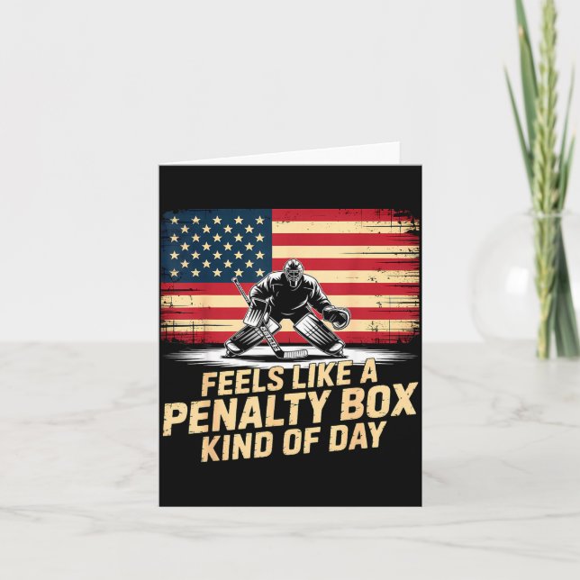 Feels Like A Penalty Box Kind Of Day Funny Hockey  Karte (Vorderseite)