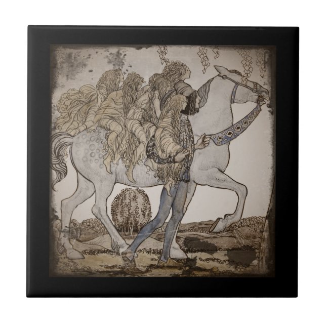 Feen am Weißen Pferd Fliese (Vorderseite)