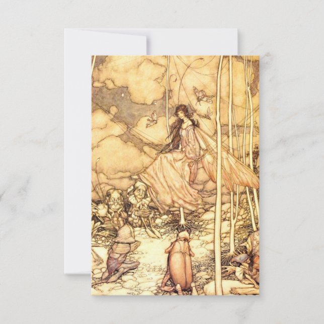 Feen Arthur Rackham Dankeskarte (Vorderseite)
