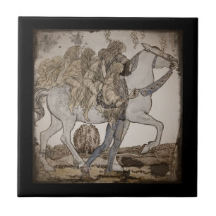 Feen auf weißem Pferd Fliese