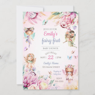 Feen-Baby-Party-Einladung Pastellfarben Einladung