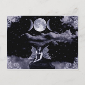 Feen, Drachen und Mond Postkarte