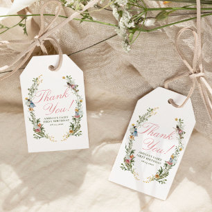 Feen Erste Vintage Blumen Geburtstag Geschenkanhänger