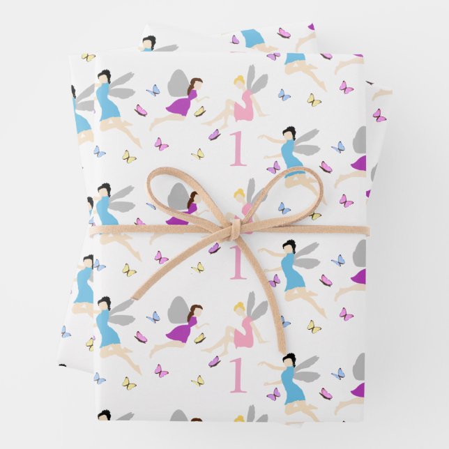 Feen-Erstgeburtstag Geschenkpapier Set (Beispiel)