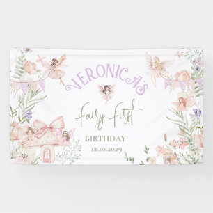 Feen-Erstgeburtstag Verzauberte Garten Whimsical Banner