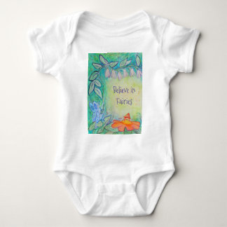 Feen-Garten-Kunst-Shirt mit Blumenmotiv Baby Strampler