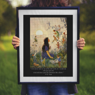 Feen-Geheimnisse & Yeats-Zitat Vintage Poster