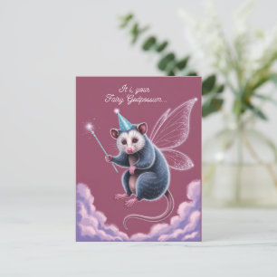 Feen-Gott-Opossum Herzlichen Geburtstag  Postkarte