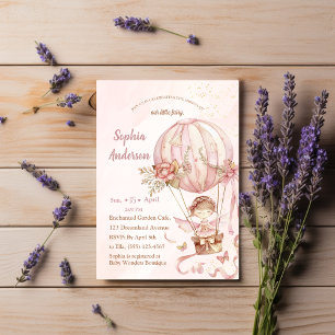 Feen-Hitze-Luftballon-Mädchen-Baby-Party-Einladung Einladung
