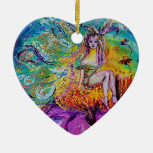 FEEN IN DER NACHT VIBRANTER BLauer Saphir-Edelste Keramikornament