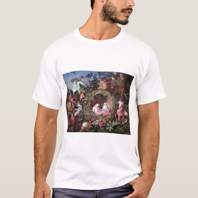 Feen in einem Vogelnest, John Anster Fitzgerald T-Shirt (Vorderseite)
