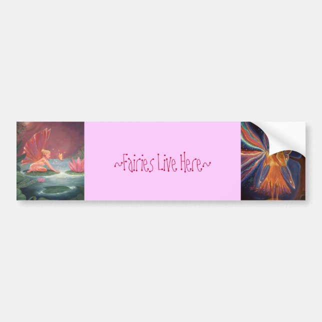 Feen leben hier - Autoaufkleber (Vorne)