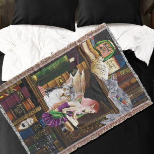 Feen Magische Katzen Enchanted Bibliotheksbücher Decke