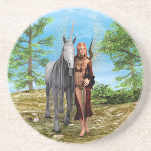 Feen mit Einhorn Getränkeuntersetzer