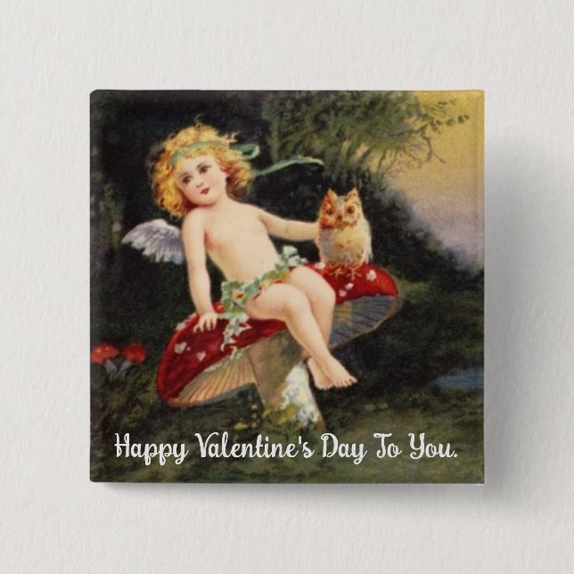 Feen-Owl-Valentinsbutton Button (Vorderseite)