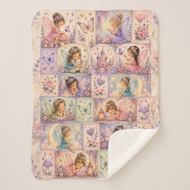 Feen-Patchwork-Schloss-Andenken für Träumer Sherpadecke (Vorderseite)