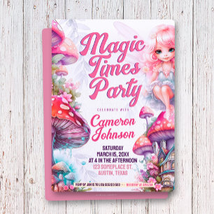 Feen Pilz Magie Zeiten Whimsical Party Einladung