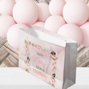 Feen-Pink-Glitzer-Geschenktasche Große Geschenktüte