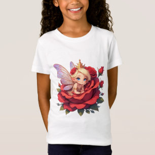 🌙 Feen-Rose-Outfit-Shirt für junge Mädchen 👑 T-Shirt