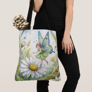 Feen-Schmetterling in einem Gänseblümchen-Garten Tasche