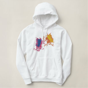 Feen-Schwestern Bestickter Hoodie