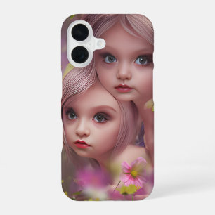 Feen-Schwestern zwischen den Blumen im Wald iPhone 16 Hülle
