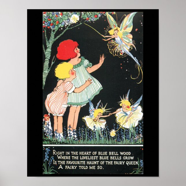 Feen und Blauglöckchen Poster (Vorne)