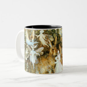 Feen und Kaninchen Zweifarbige Tasse
