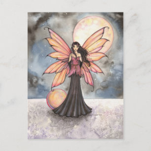 Feen- und Vollmond-Fantasy-Kunst Postkarte