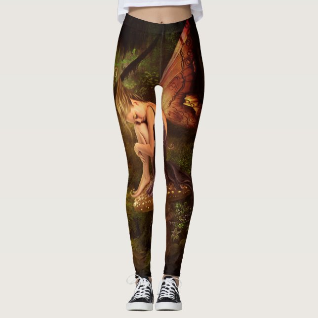 Feen Unicorns-Pilzwald magisch Leggings (Vorderseite)
