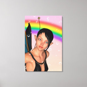 Feen unter Regenbogen Leinwanddruck
