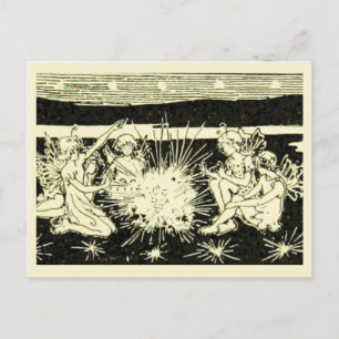 Feen-Vintage-Kinderbuchillustration Postkarte