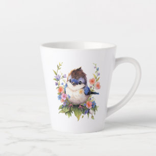 Feen-Vogel-Blumen-Aquarell-Clipart-73610 Milchtasse