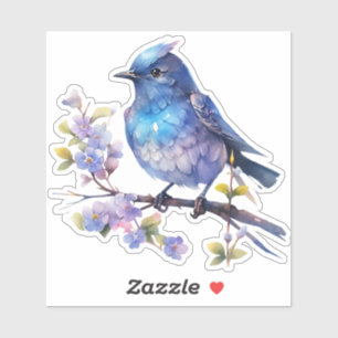 Feen-Vogel-Blumen-Aquarell-Clipart-73611 Aufkleber